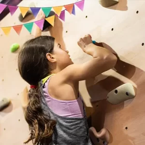 Rock Climbing wall at Flipz Academy Birthday party Gold Coast